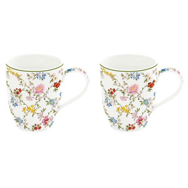 Set 2 Mugs Floral 'Easy Life'